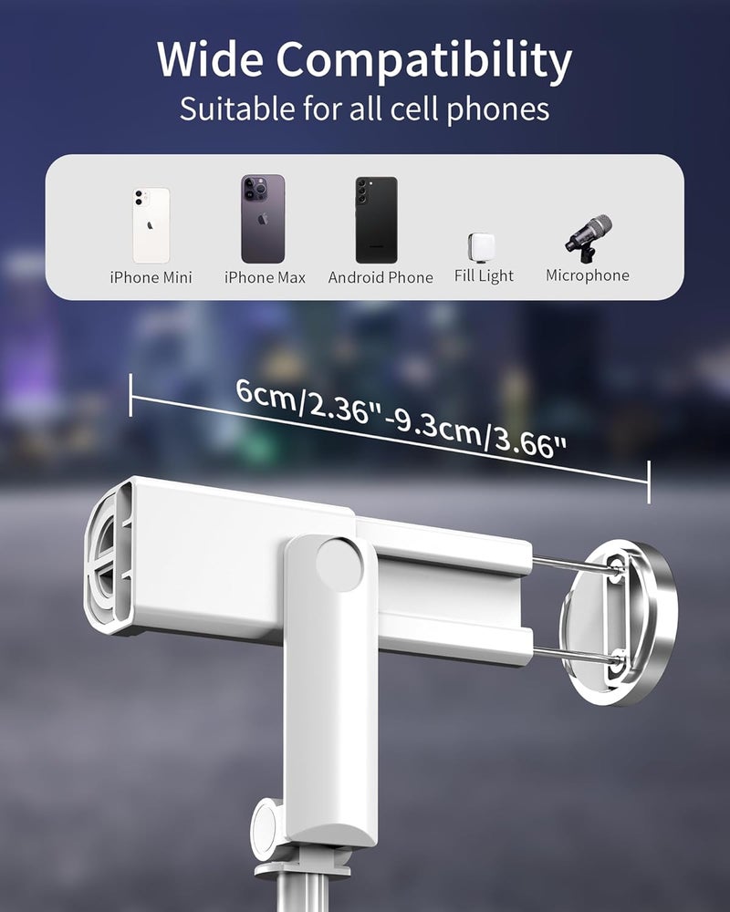 Aklima Selfie Stick Tripod - Tripod for iPhone with Remote, Lightweight Phone Stand for Android, Extendable Phone Tripods Stand Compatible with All Cell Phones for Video Recording/Photo/Live Stream/Vlog - Image 4
